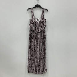 NWT Womens Purple White Printed Sleeveless Round Neck Maxi Dress Size 18/20