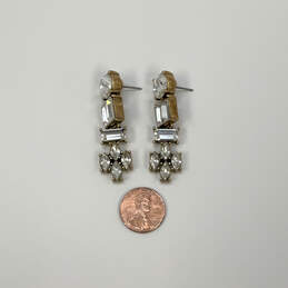 Designer J. Crew Gold-Tone Crystal Cut Stone Art Deco Dangle Earrings alternative image