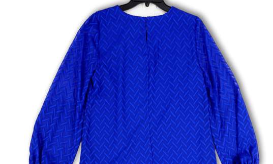 NWT Womens Blue Bell Sleeve Keyhole Back Ruffled Hem Shift Dress Size S image number 4
