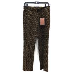 Etro 40 Jacquard Tailored Brown Women's Trousers NWT Size 40 with COA