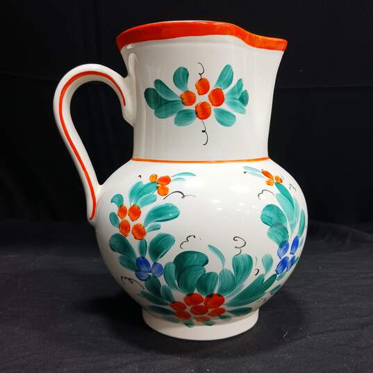 Hand Painted Czech Ceramic Pitcher image number 2