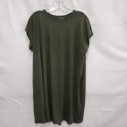 Eileen Fisher WM's Forest Green Short Sleeve Shift Dress Size L