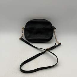 Tory Burch Womens Black Leather Zipper Adjustable Strap Crossbody Bag Purse alternative image