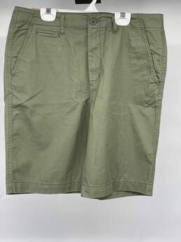 H&M Mens Green Regular Fit Coupe Standard Chino Shorts Size 31 T-0488819-M