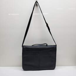 Lord & Taylor Black Leather Briefcase/ Messenger Bag