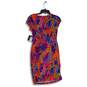 NWT Womens Multicolor Cap Sleeve Round Neck Pullover Sheath Dress Size 2 image number 2