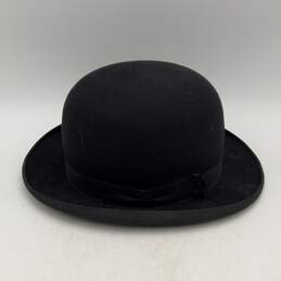 Stetson Mens Black Ribbon Round Wide Brim Bowler Derby Hat Size 54 alternative image