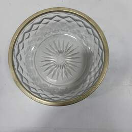 Silver Rimmed Cut Crystal Glass Bowl alternative image