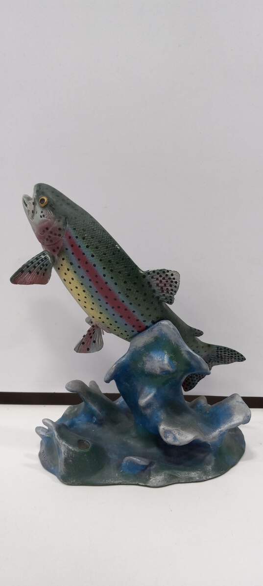 The Danbury Mint Rainbow Rising Fish Sculpture image number 2