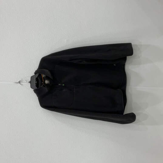 Mens Black Regular Fit Collared Long Sleeve Pocket Full-Zip Jacket Size 2XL image number 1