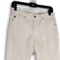 Womens White Denim Medium Wash Stretch Pocket Skinny Leg Ankle Jeans Sz 29R image number 1