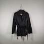 Womens Long Sleeve Belted Full-Zip Collared Leather Jacket Size Medium image number 2