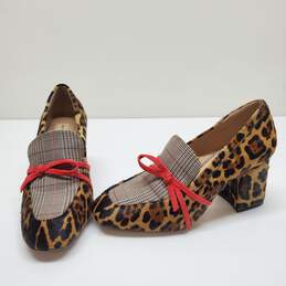 Antonio Melani Women's Leopard Plaid Loafer Heels Size 6M