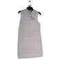 NWT Womens White Sleeveless Kangaroo Pocket Hooded Shift Dress Size Medium image number 1
