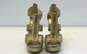 Michael Kors Gold Glitter Cage Zip Platform Pump Heels Shoes Size 8 M image number 4