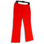 Womens Red Flat Front Pockets Stretch Bootcut Leg Trouser Pants Size 4 image number 1