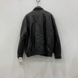 NWT L.A. Leather Mens Black Collared Long Sleeve Full-Zip Bomber Jacket Size 2XL alternative image