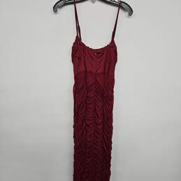 Red Corset Ruched Spaghetti Strap Dress alternative image
