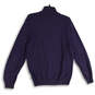 Womens Blue Quarter Zip Mock Neck Long Sleeve Pullover Sweater Size Medium image number 1