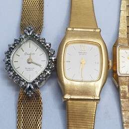 Vintage Seiko, Citizen, Timex, Plus Gold Tone Ladies Stainless Steel Bracelet Quartz Watch alternative image
