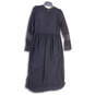 NWT Womens Black Round Neck Long Sleeve Pullover Maxi Dress Size Medium image number 2