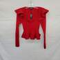 Express Red Peplum Knit Top WM Size XS NWT image number 1