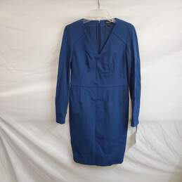 Worth New York Stone Blue Long Sleeved Shift Dress WM Size 6 NWT