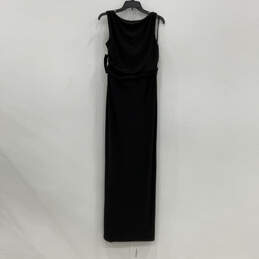 NWT Womens Black Draped Front Cowl Neck Sleeveless Maxi Dress Size 8T alternative image