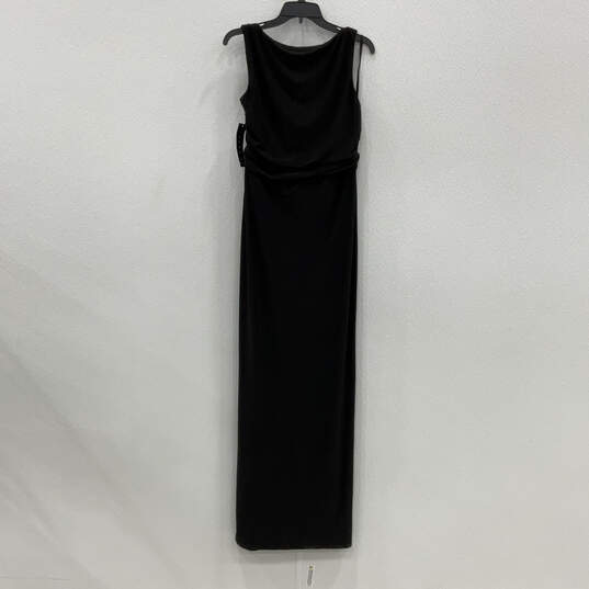 NWT Womens Black Draped Front Cowl Neck Sleeveless Maxi Dress Size 8T image number 2