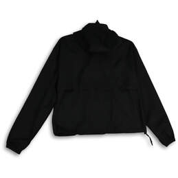 Womens Black Long Sleeve Hooded Full-Zip Windbreaker Jacket Size XS alternative image
