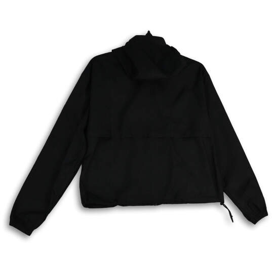 Womens Black Long Sleeve Hooded Full-Zip Windbreaker Jacket Size XS image number 2