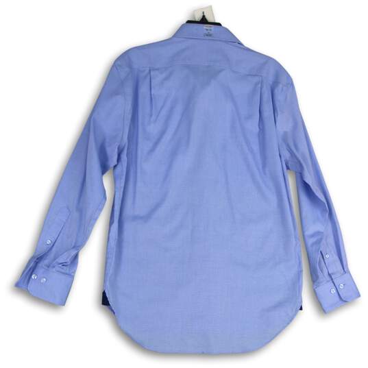 NWT Lorenzo Uomo Mens Blue Long Sleeve Spread Collar Dress Shirt Sz 16 (32/33) image number 2
