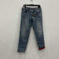 NWT Womens Blue Denim Mid Rise Pockets Relaxed Fit Straight Jeans Size 4 image number 1