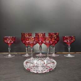 Set of 7 Pink Drinking Glasses alternative image