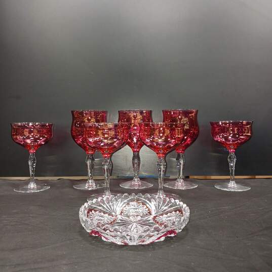 Set of 7 Pink Drinking Glasses image number 2