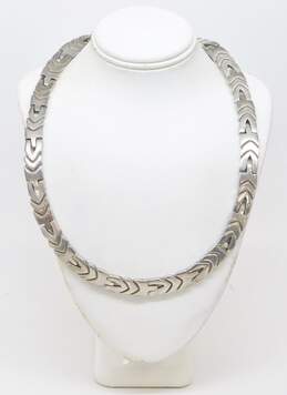 VNTG Taxco Mexican Modernist 925 Sterling Silver Necklace 93.9g