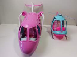 Pair Of Barbie Airplane And Helicopter Toys