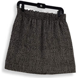 Womens Black White Elastic Waist Flat Front Pull-On Mini Skirt Size 6 alternative image
