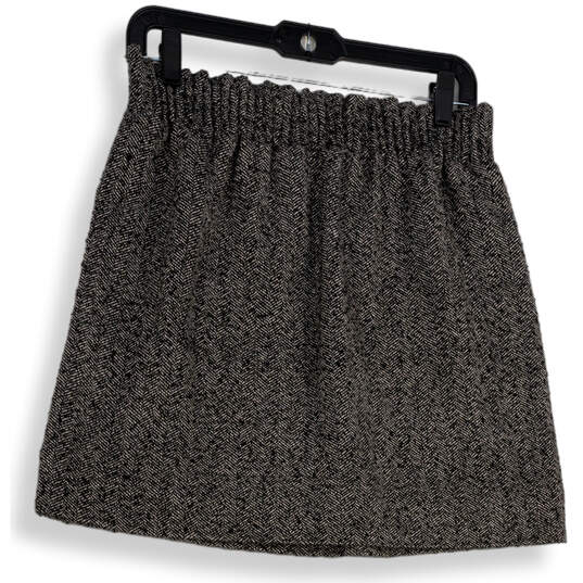 Womens Black White Elastic Waist Flat Front Pull-On Mini Skirt Size 6 image number 2