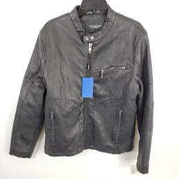 Marc New York Men Black Faux Leather Jacket M NWT