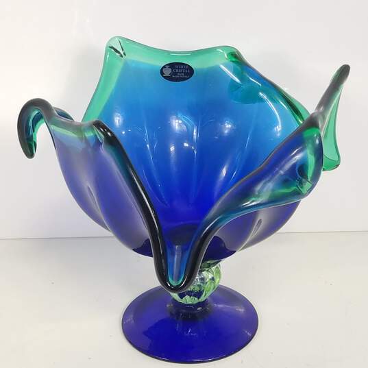 Murano Art Glass 11 inch high / Hand Blown Vase Sculpture image number 1