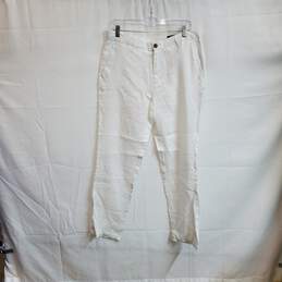 Tasso Elba Island White Linen Pants MN Size 32Wx32L NWT