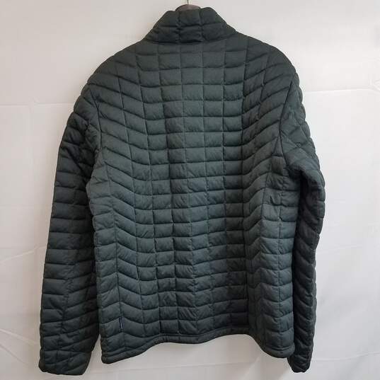 Ben Sherman men's dark green puffer zip jacket L image number 2