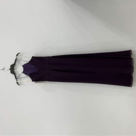 NWT Womens Purple Bridesmaids Sleeveless Back Zip Long Maxi Dress Size 10 image number 2