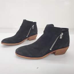 Sam Edelman Black Suede Double Zip Ankle Boots Women's Size 4.5