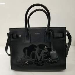 Saint Laurent Paris Black Leather Sac de Jour Love Crossbody Bag Authenticated