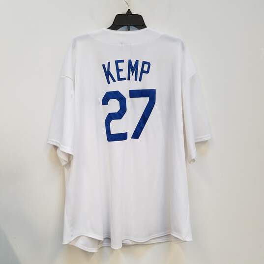 Majestic Mens White Los Angeles Dodgers Matt Kemp #27 MLB Jersey Size 3XL image number 2