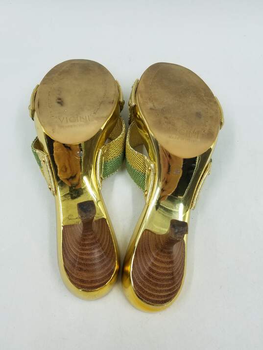 Giuseppe Zanotti Gold Crisscross Clog Sandals W 6.5 COA image number 5