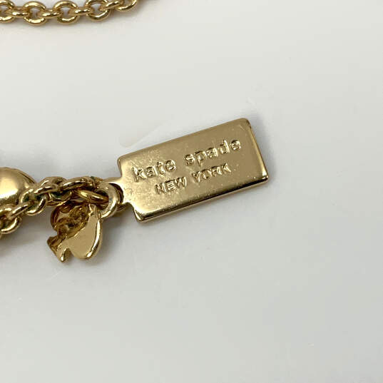 Designer Kate Spade Gold-Tone Lobster Clasp Bow Fashion Chain Necklace image number 3