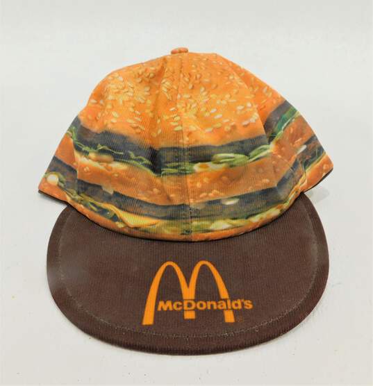 Vintage 1980s McDonald's Big Mac Burger Snapback Hat Employee Uniform Cap image number 1